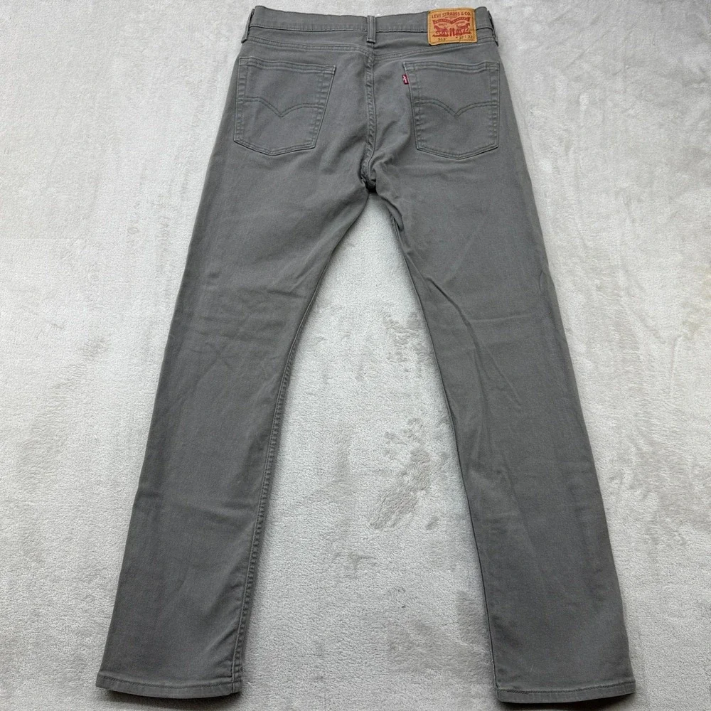 Levi's 513 Slim Straight Pants Mens 32x32 Charcoal Grey Stretch Cotton Twill